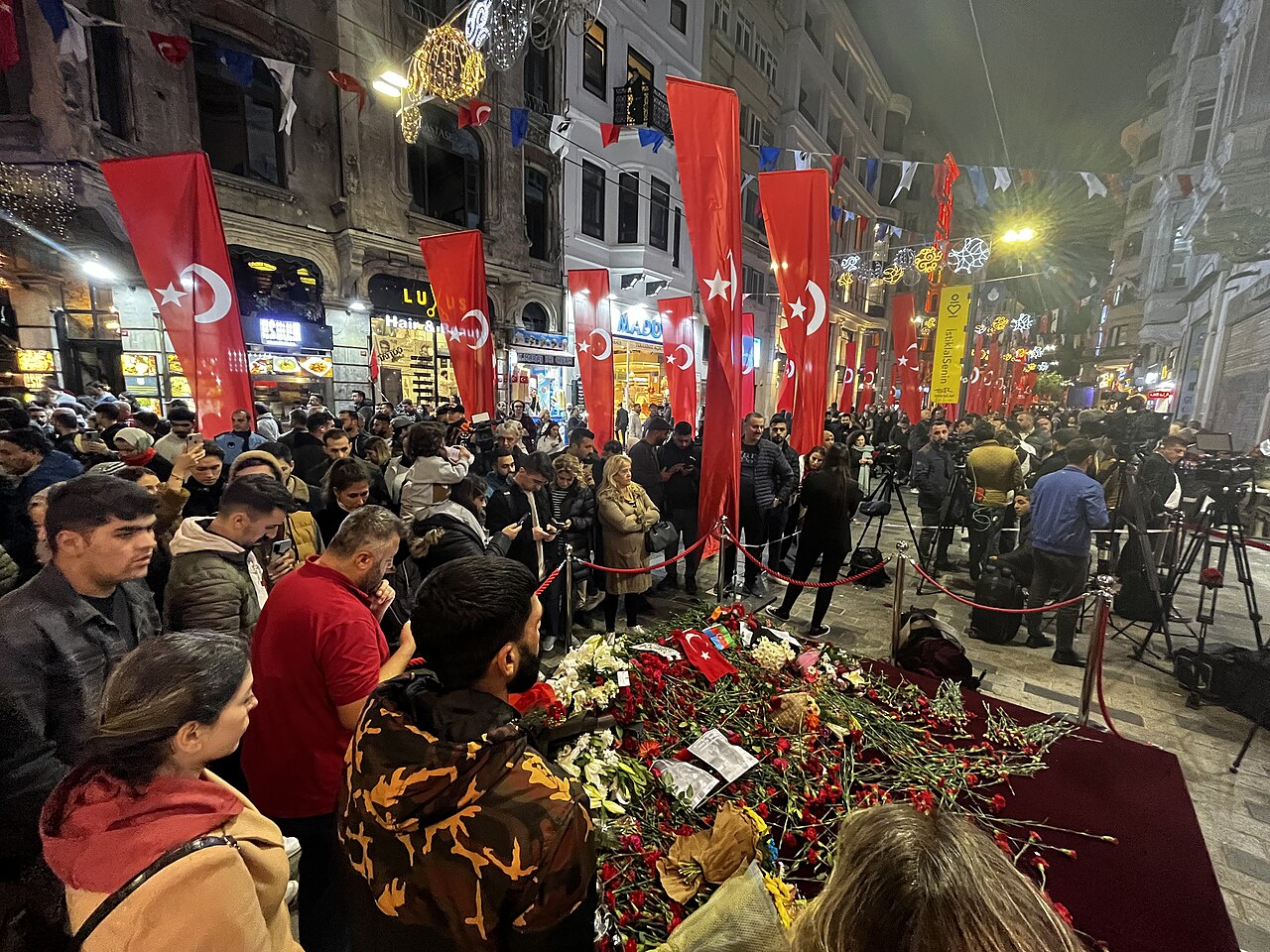 Memorial point after the 2022 Istanbul attack